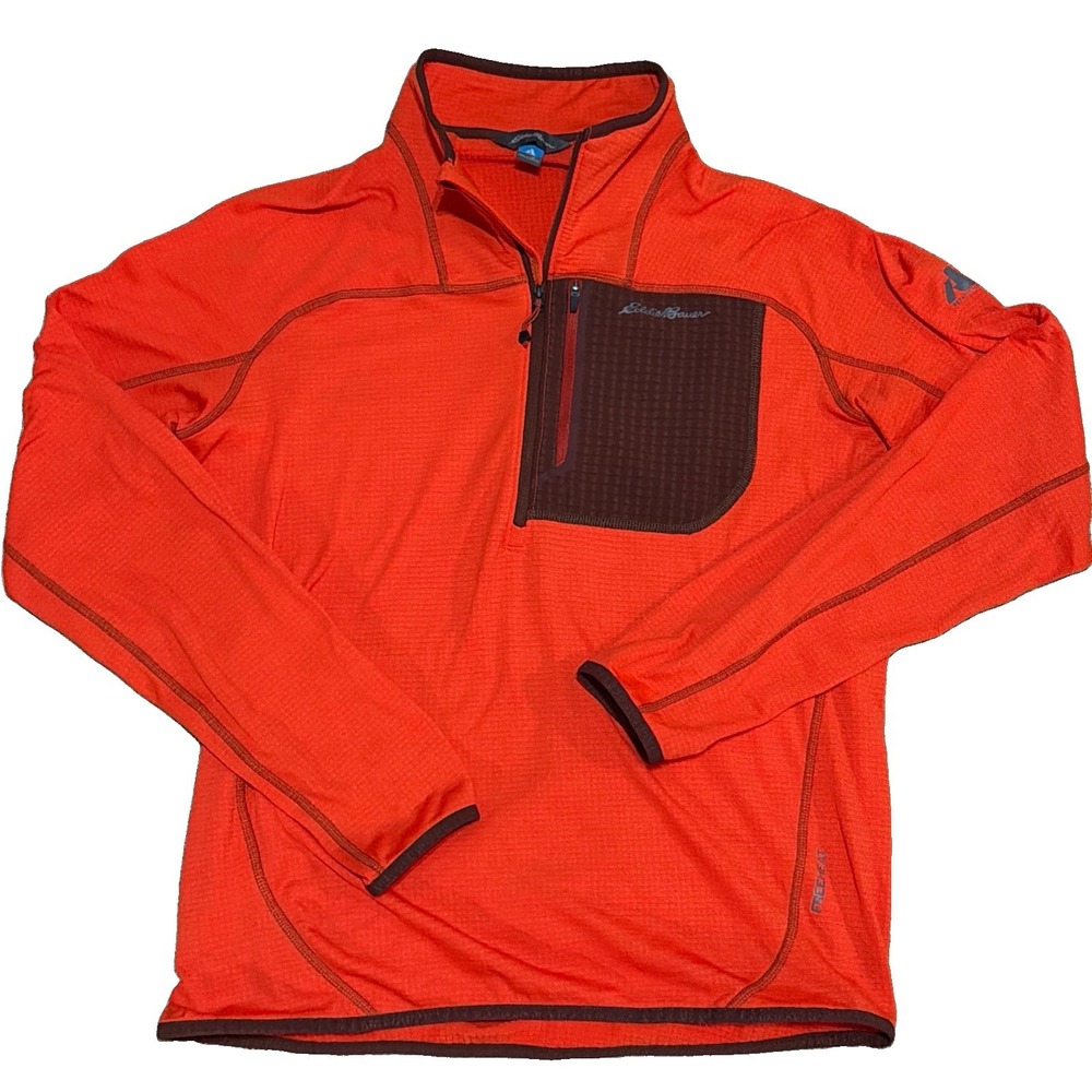 Eddie Bauer First Ascent FreeHeat 1/2 Zip Fleece Men's Medium Orange